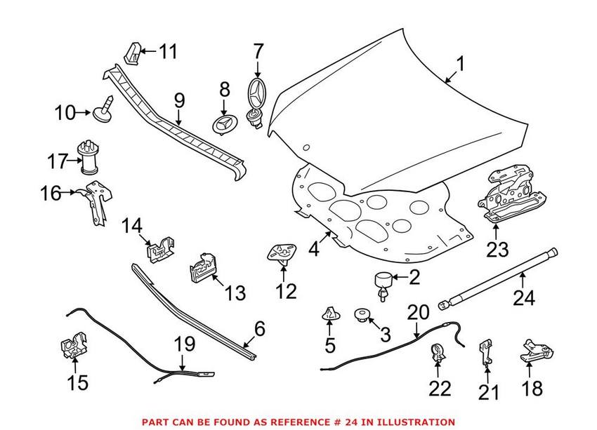 Mercedes Hood Lift Support 2049800964